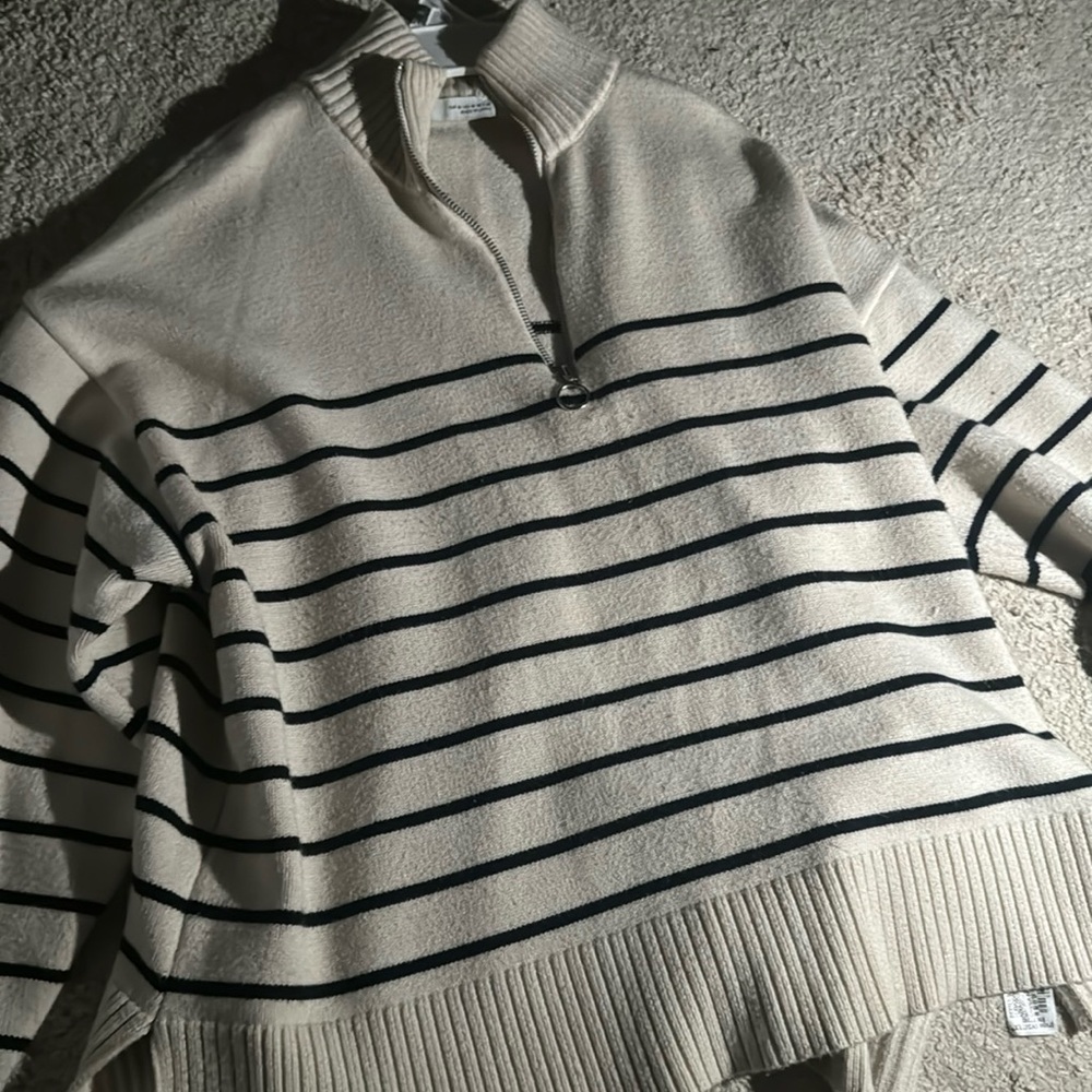 zara sweater quarter zip